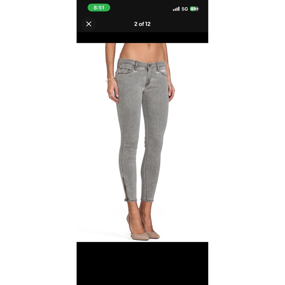 MOTHER The Looker Zip Fray Skinny Jeans Sexy Walked Into Town Granite Size 24